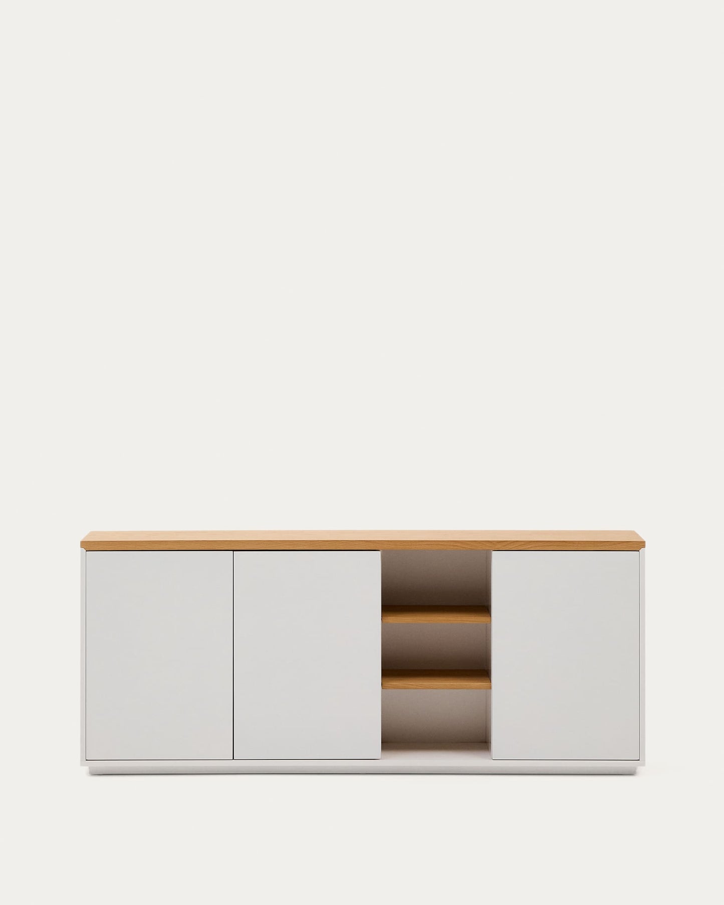 Credenza 3 ante Abilen impiallacciato rovere e laccato bianco 180 x 75 cm