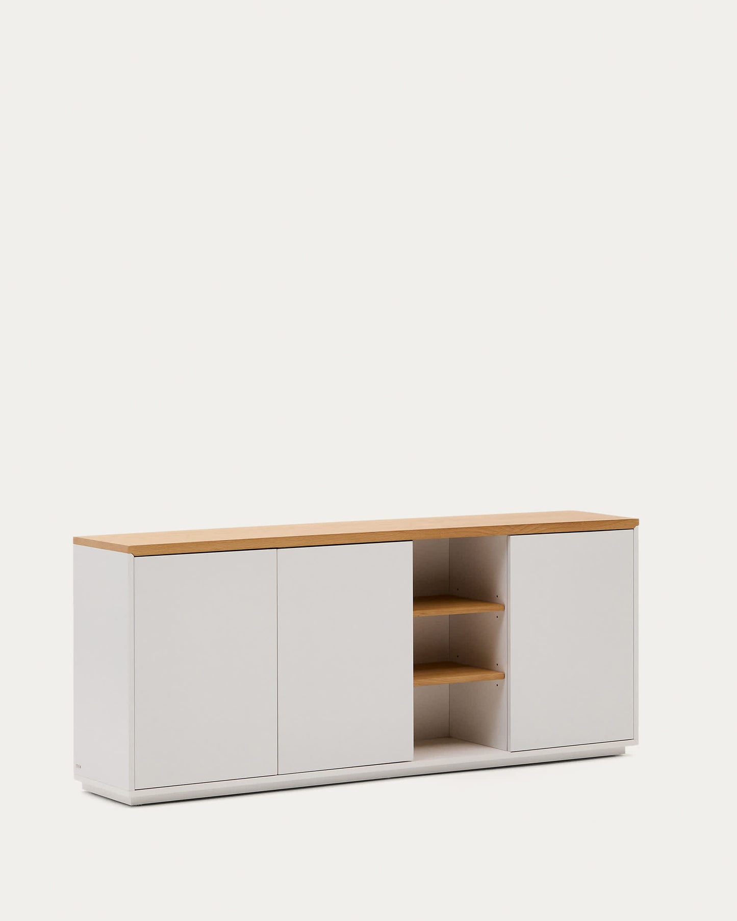 Credenza 3 ante Abilen impiallacciato rovere e laccato bianco 180 x 75 cm