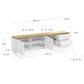 Mobile TV Abilen 2 ante 2 cassetti impiallacciato rovere laccato bianco 200x44 cm