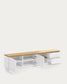 Mobile TV Abilen 2 ante 2 cassetti impiallacciato rovere laccato bianco 200x44 cm