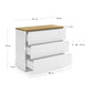 Cassettiera Abilen 3 cassetti impiallacciato rovere e laccato bianco 90 x 75 cm
