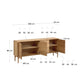Credenza Lenon 3 ante 3 cassetti legno e impiallacciatura rovere 200x86 cm