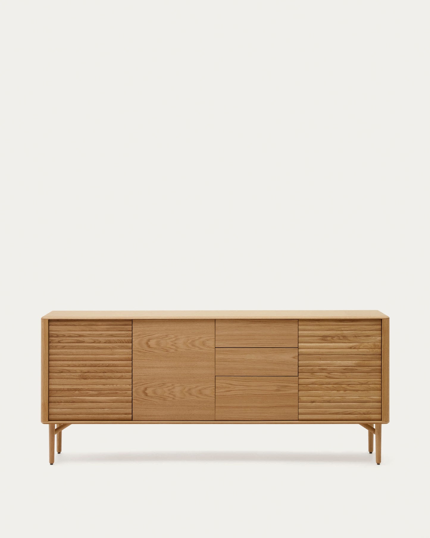 Credenza Lenon 3 ante 3 cassetti legno e impiallacciatura rovere 200x86 cm