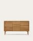 Credenza Lenon 2 ante 3 cassetti legno e impiallacciatura rovere 155x86cm
