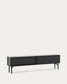 Mobile TV Lenon 2 sportelli in legno massello e impiallacciatura di rovere nero 200x55 cm