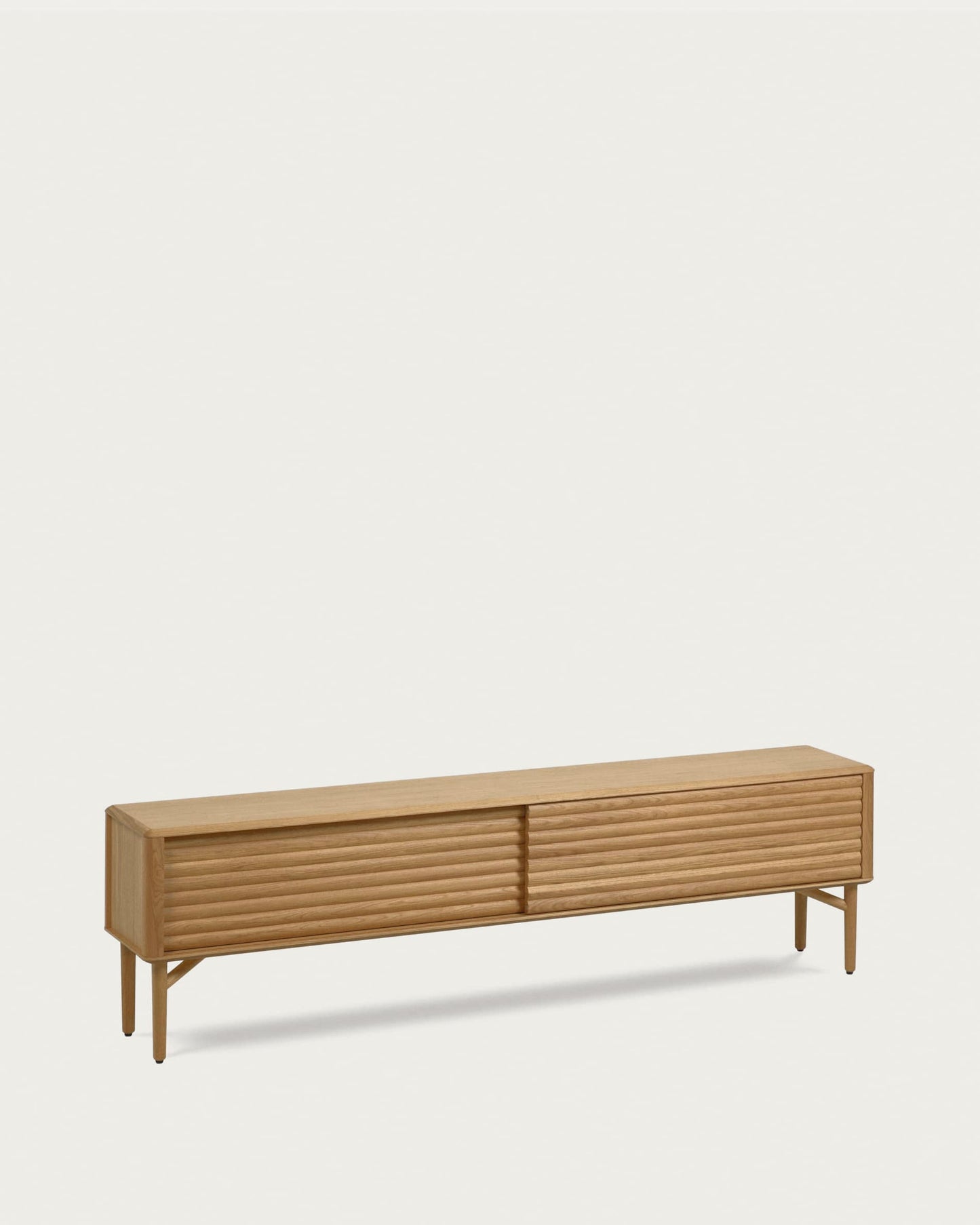Mobile TV Lenon 2 ante in massello e impiallacciato rovere 200 x 57 cm