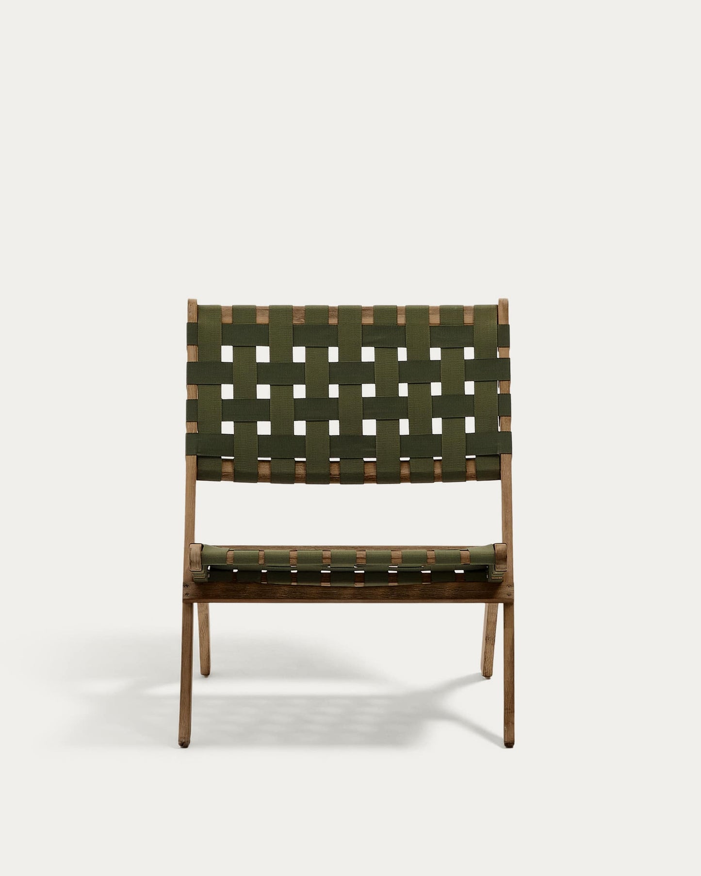 Sedia pieghevole Chabeli in legno massello di acacia e corda verde