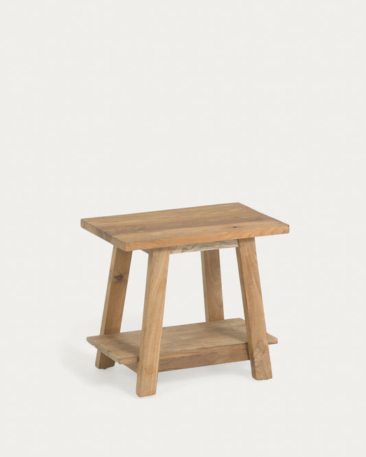 Poggiapiedi Safara in legno massello di teak riciclato 50 x 32 cm
