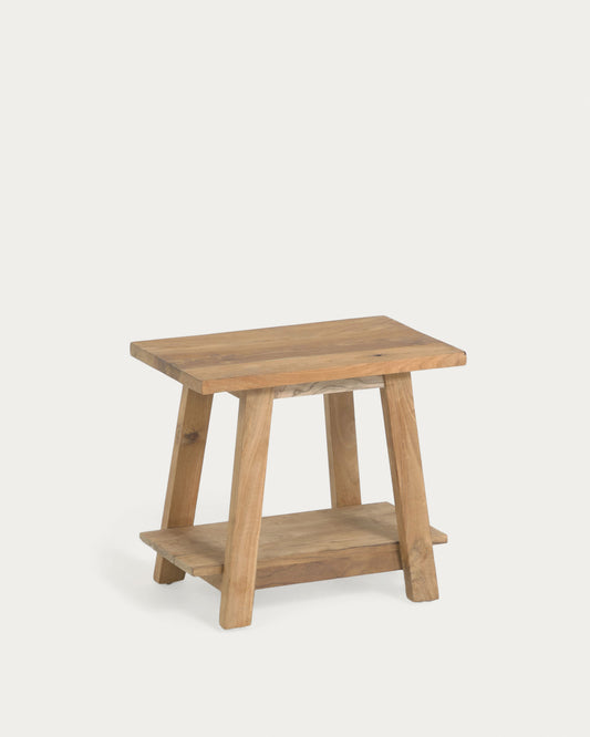 Poggiapiedi Safara in legno massello di teak riciclato 50 x 32 cm