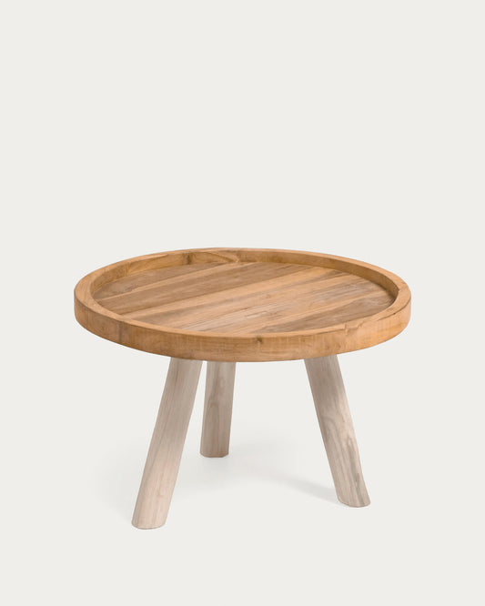 Tavolino Glenda in legno massello di teak Ø 55 cm