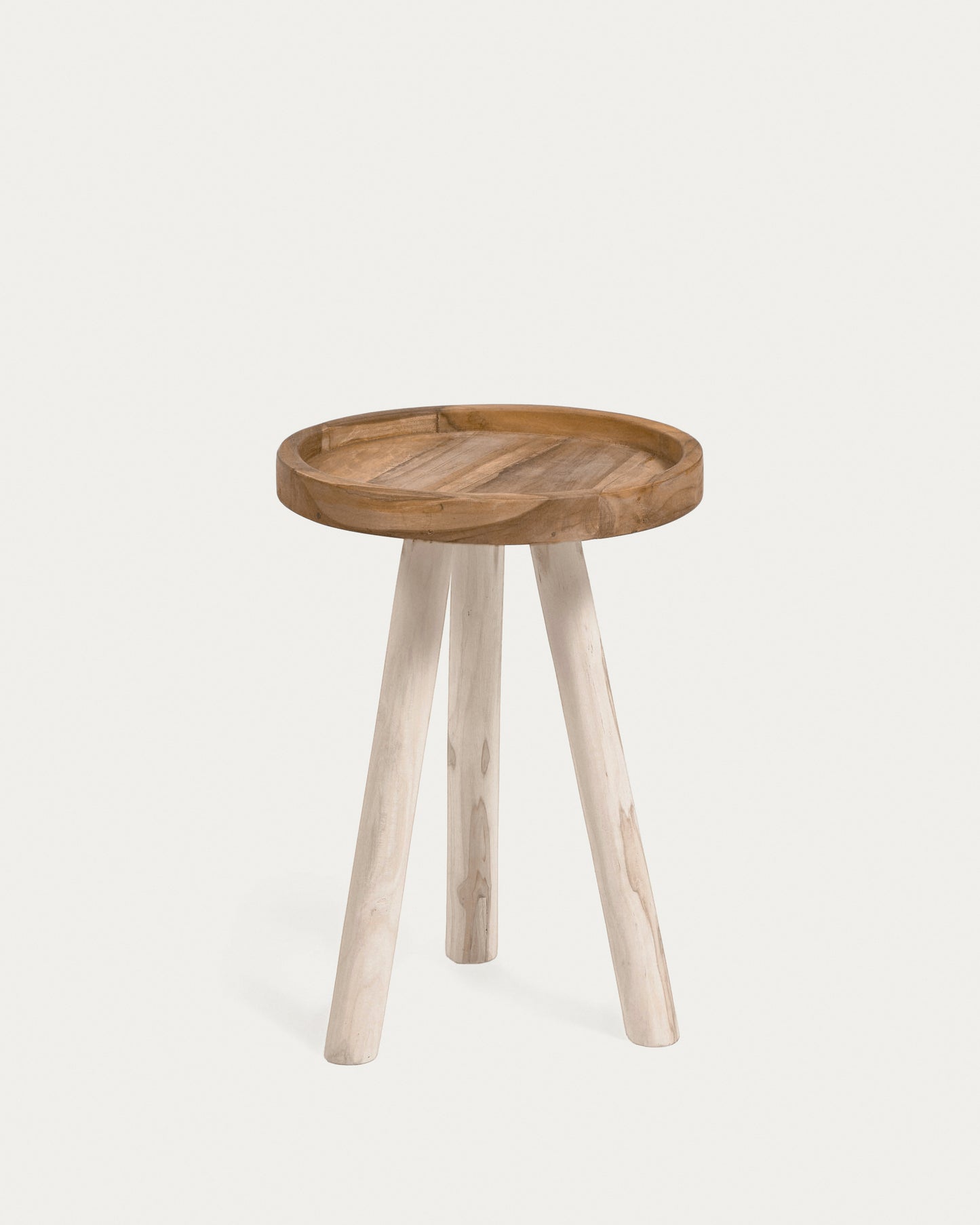 Tavolino Glenda in legno massello di teak Ø 35 cm