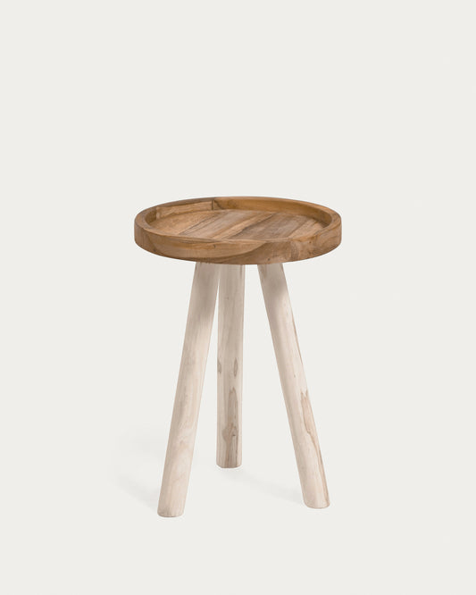 Tavolino Glenda in legno massello di teak Ø 35 cm