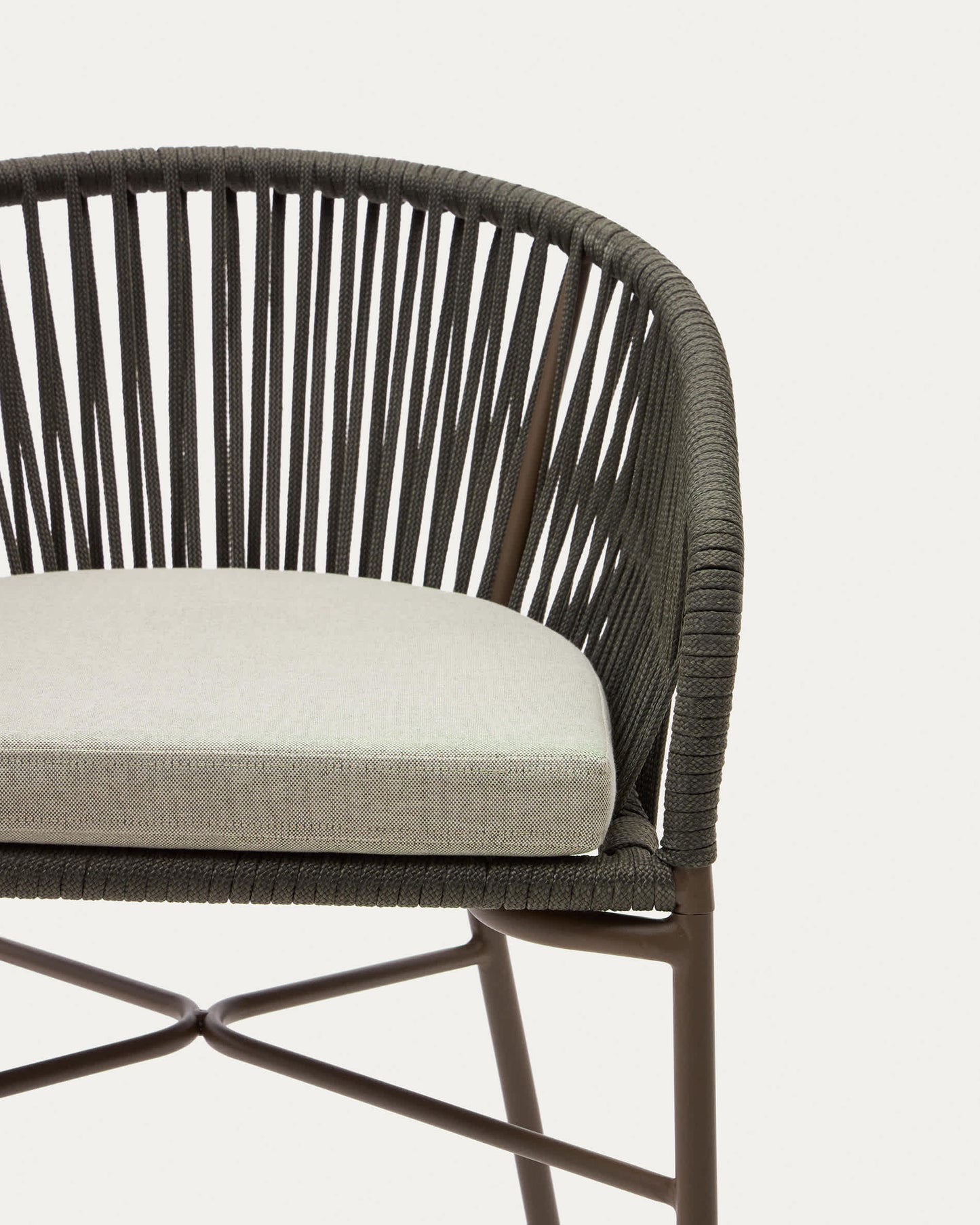 Sgabello Yanet in corda verde altezza 65 cm