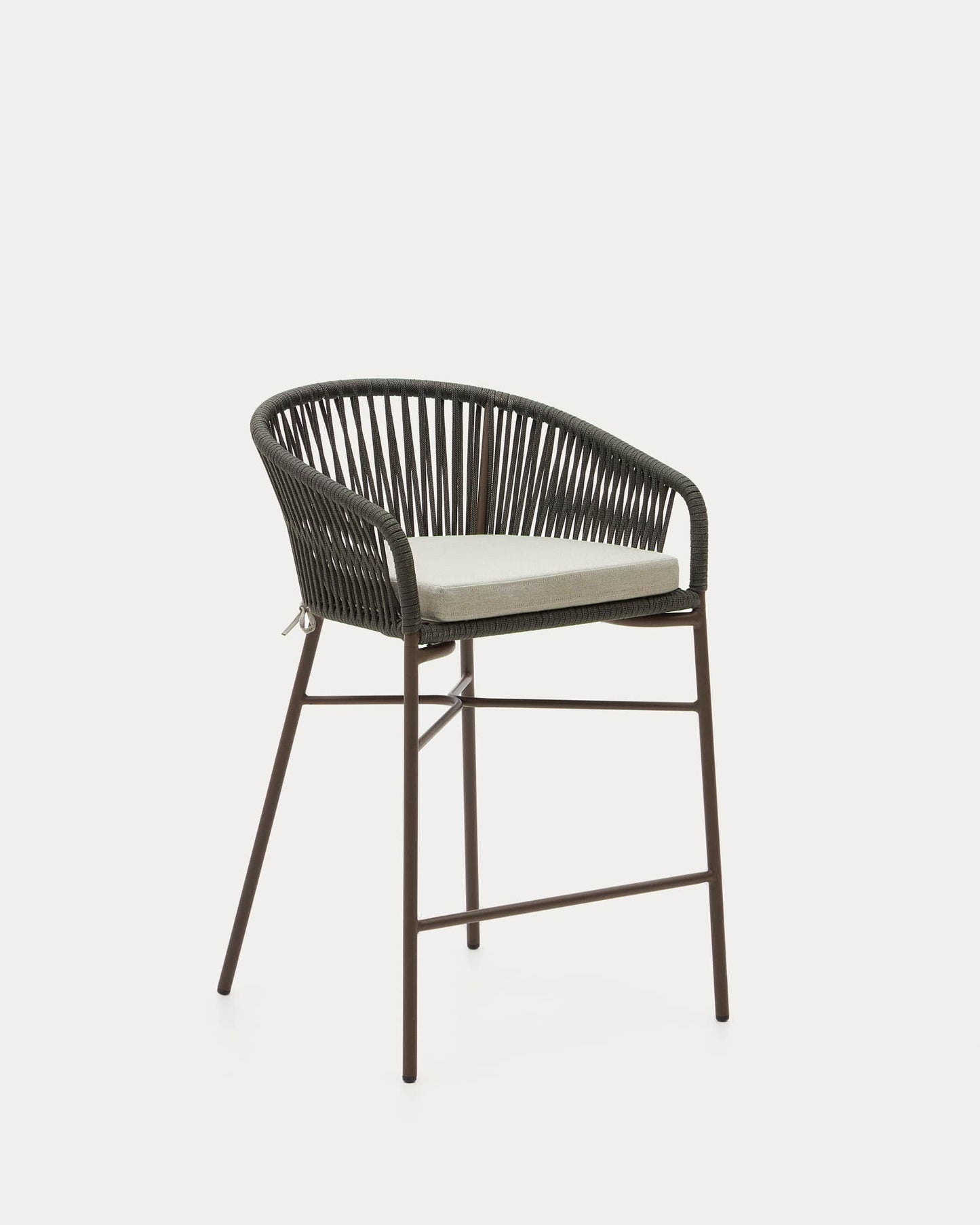 Sgabello Yanet in corda verde altezza 65 cm