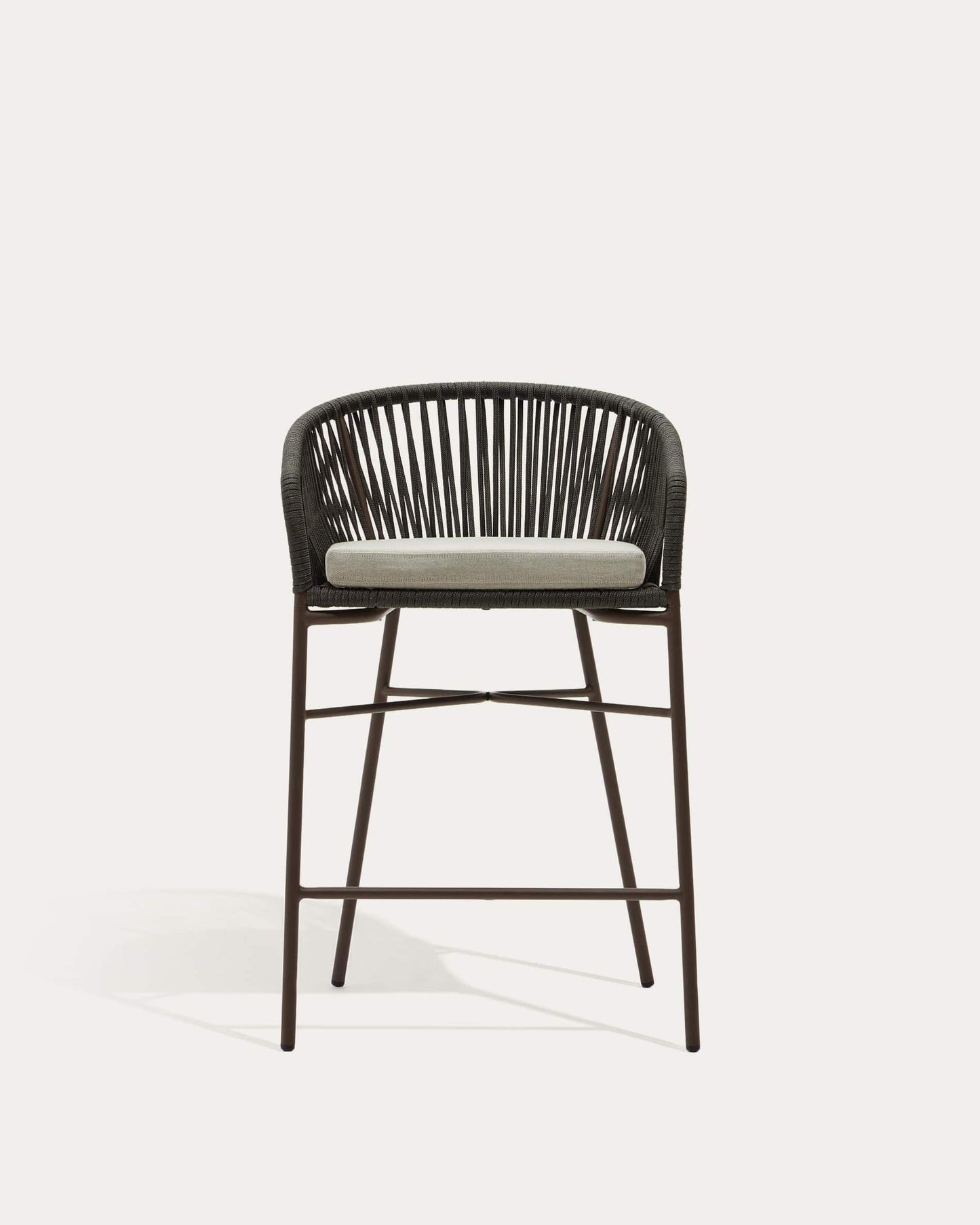 Sgabello Yanet in corda verde altezza 65 cm