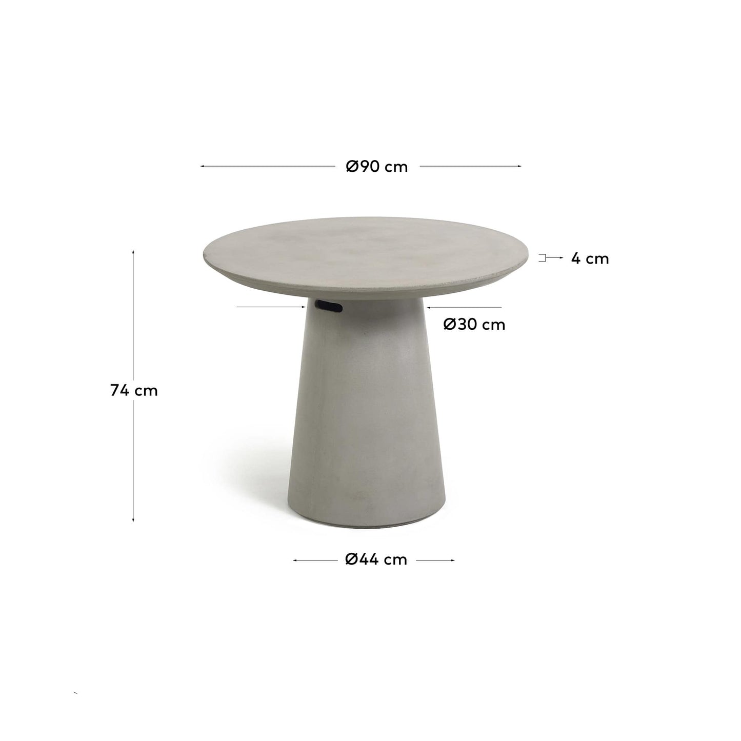 Tavolo Itai Ø 90 cm cemento