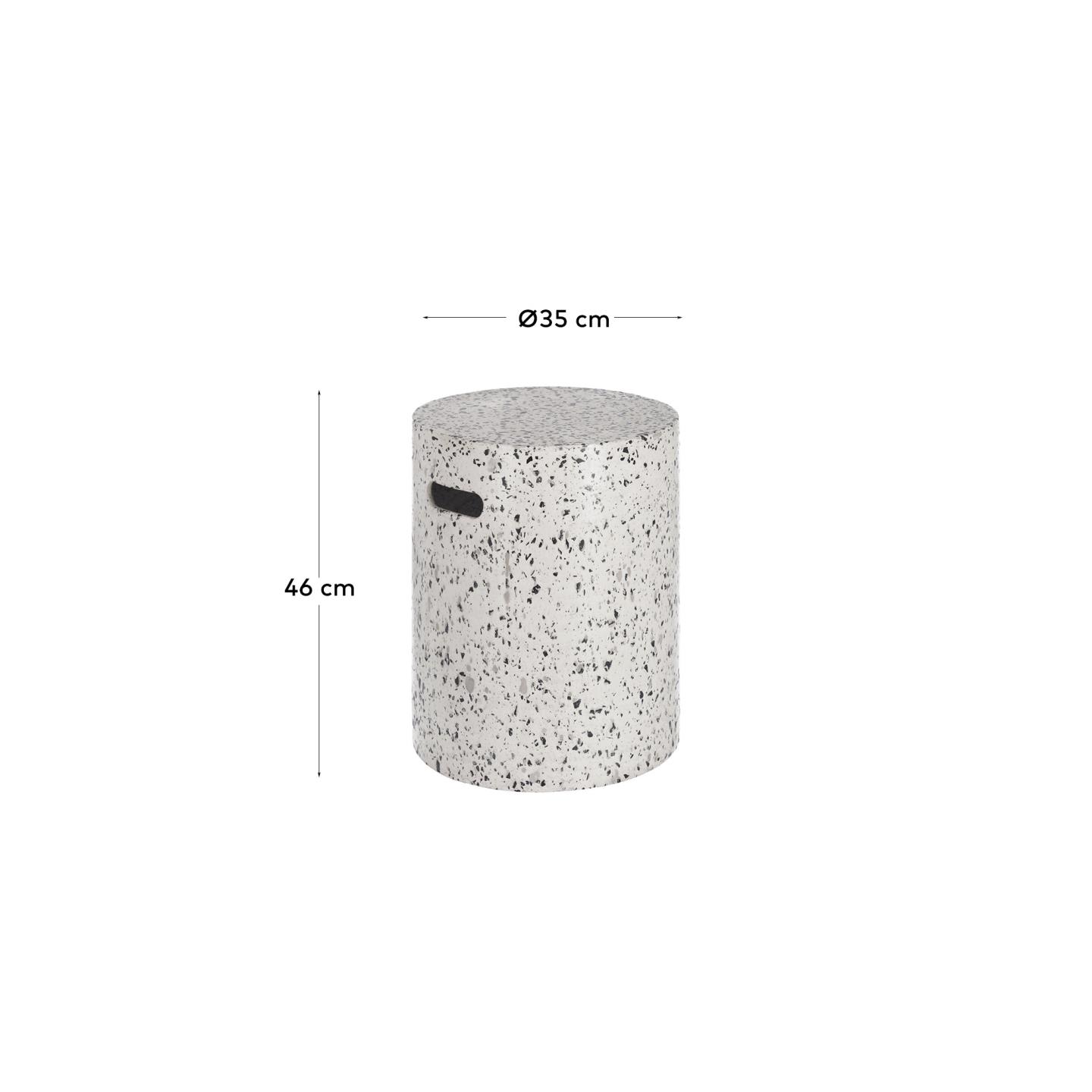 Sgabello Jenell in terrazzo bianco Ø 35 cm