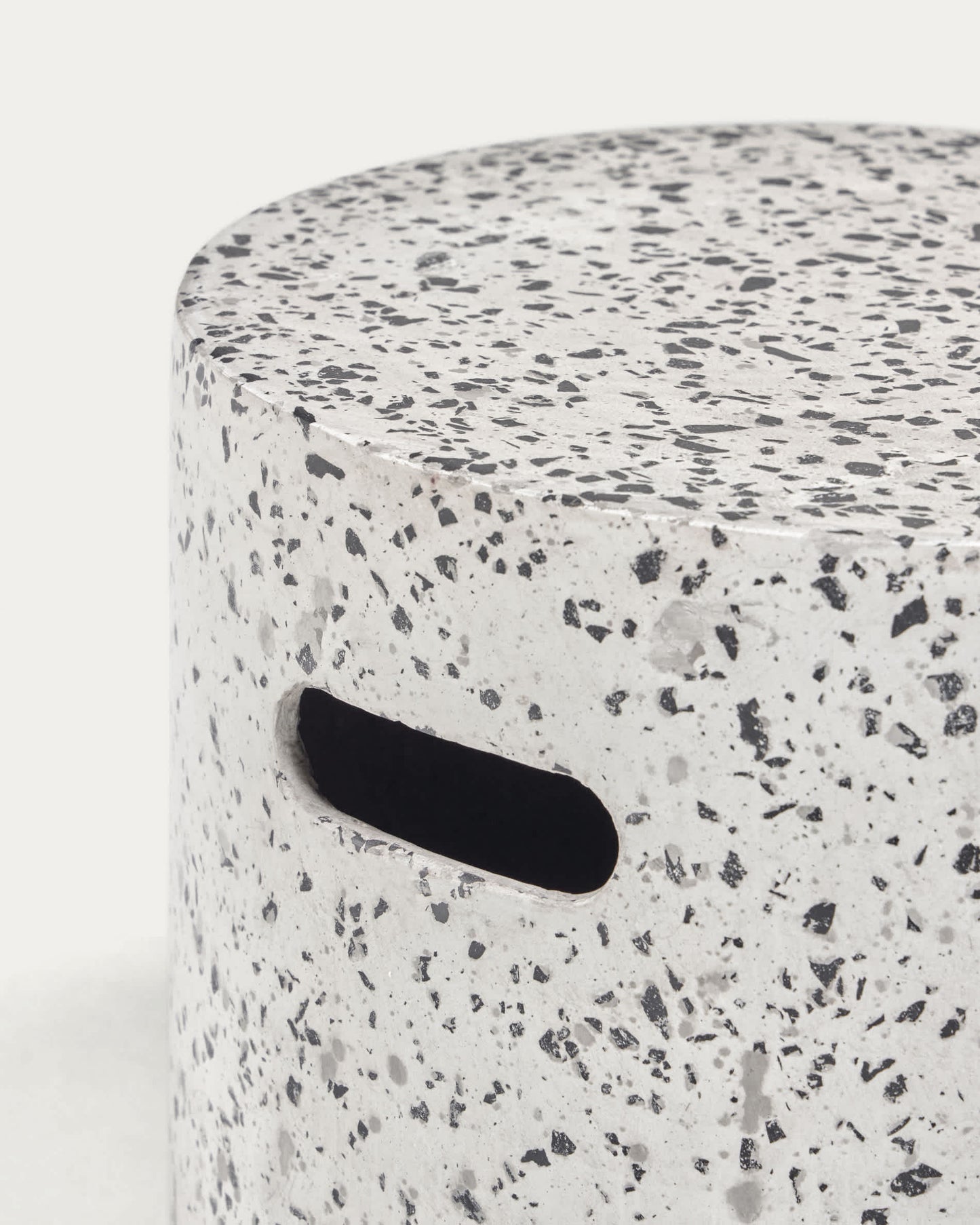 Sgabello Jenell in terrazzo bianco Ø 35 cm