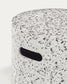 Sgabello Jenell in terrazzo bianco Ø 35 cm