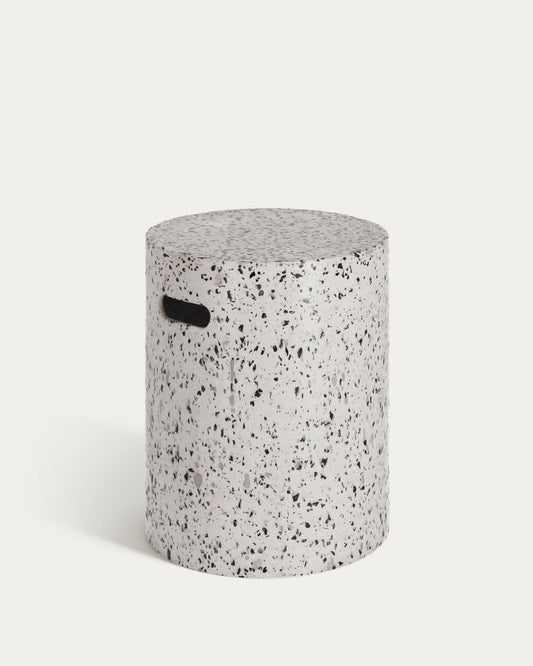 Sgabello Jenell in terrazzo bianco Ø 35 cm