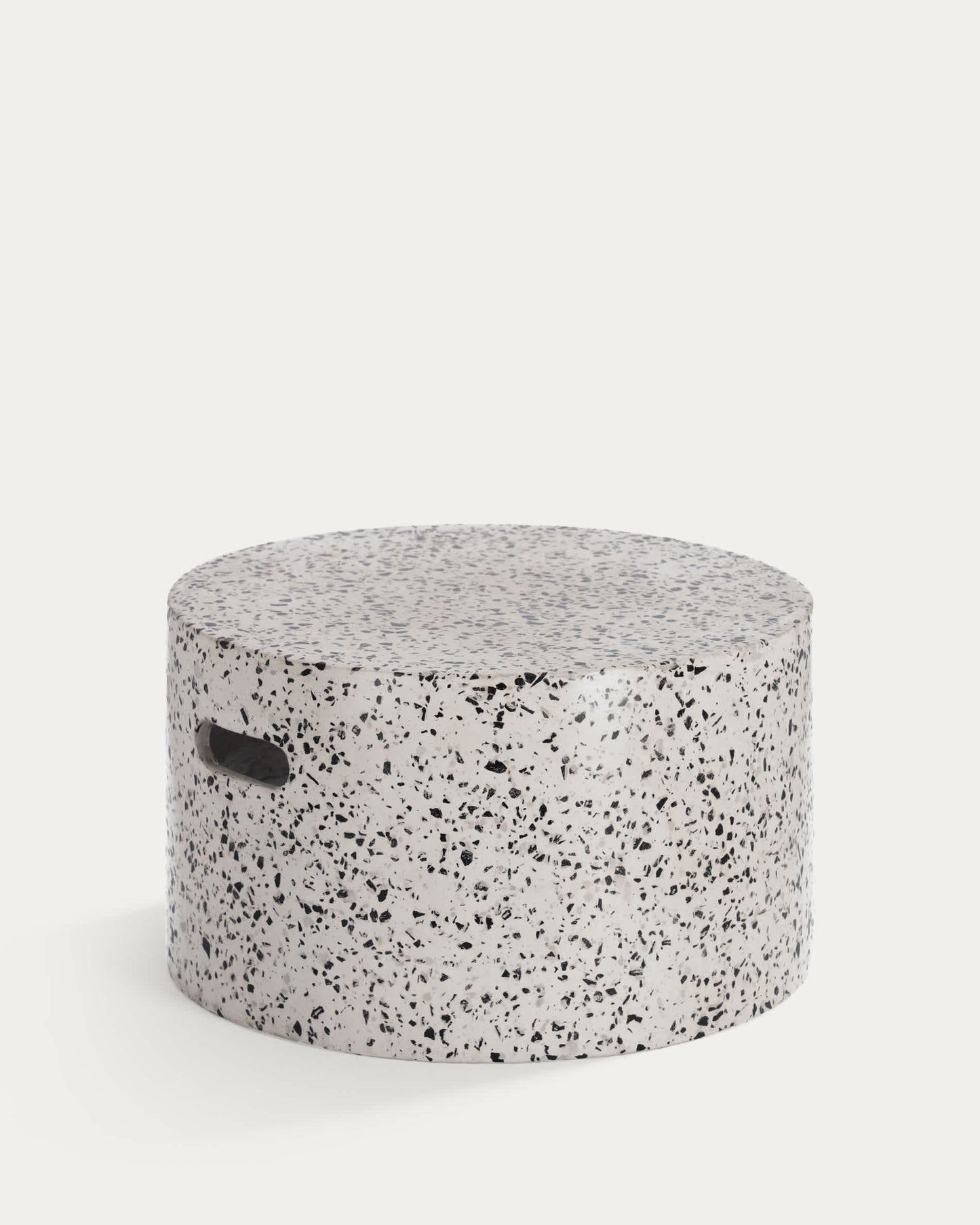 Tavolino Jenell in terrazzo bianco Ø 52 cm