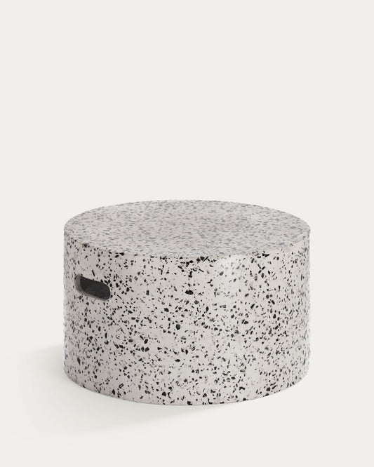 Tavolino Jenell in terrazzo bianco Ø 52 cm