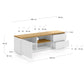 Mobile TV Abilen 1 anta 2 cassetti impiallacciato rovere laccato bianco 150x44cm