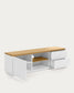 Mobile TV Abilen 1 anta 2 cassetti impiallacciato rovere laccato bianco 150x44cm