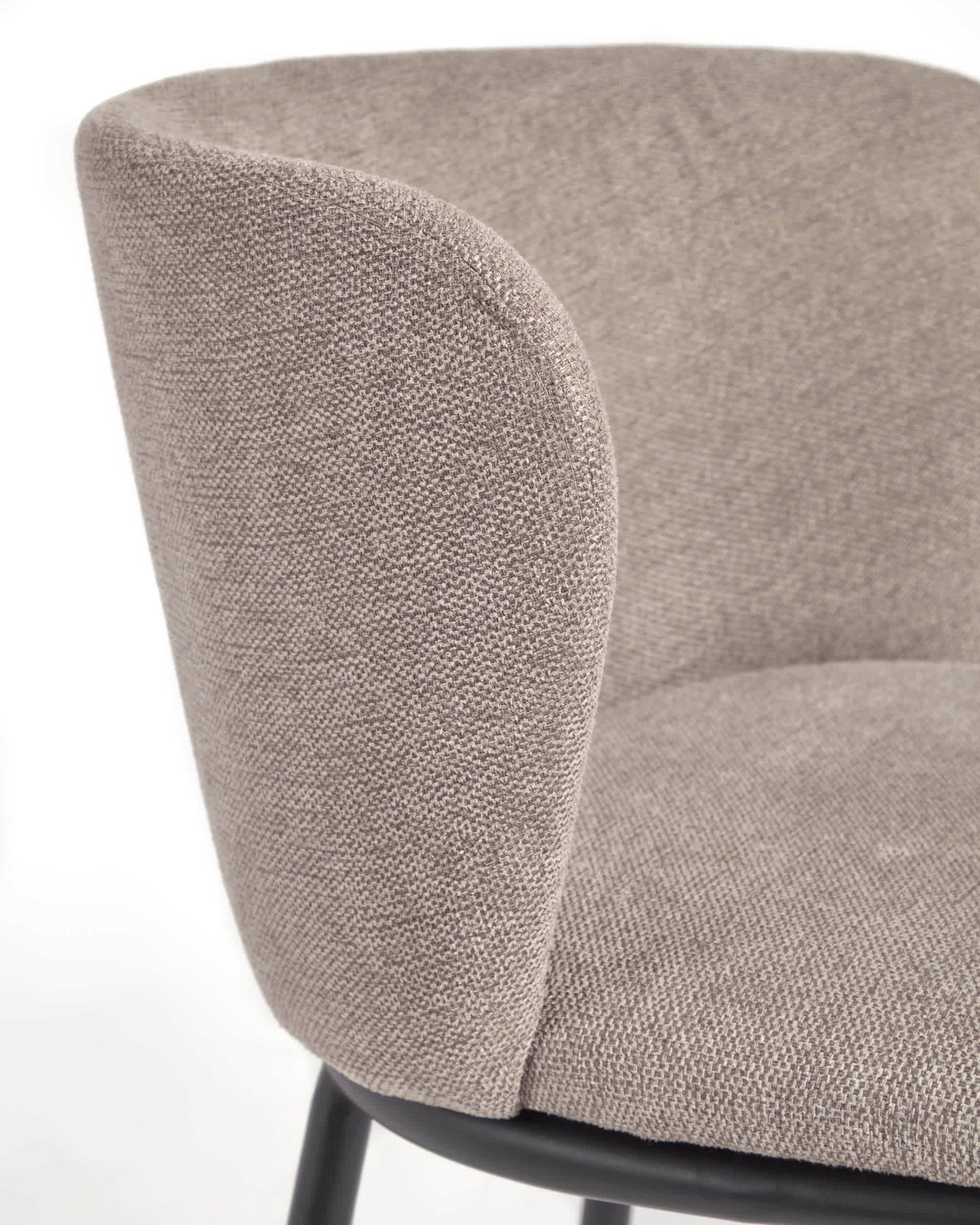Sgabello Ciselia in ciniglia marrone chiaro gambe acciaio nero altezza 65 cm