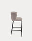 Sgabello Ciselia in ciniglia marrone chiaro gambe acciaio nero altezza 65 cm