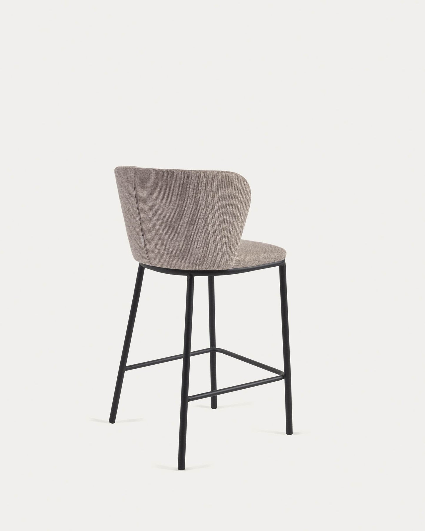 Sgabello Ciselia in ciniglia marrone chiaro gambe acciaio nero altezza 65 cm