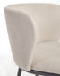 Sgabello Ciselia in ciniglia beige e gambe in acciaio nero altezza 65 cm
