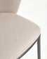 Sgabello Ciselia in ciniglia beige e gambe in acciaio nero altezza 65 cm