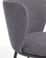 Sgabello Ciselia in ciniglia grigio scuro e gambe acciaio nero altezza 65 cm