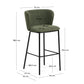 Sgabello Ciselia in shearling verde e acciaio nero altezza 75 cm