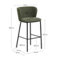 Sgabello Ciselia in shearling verde e acciaio nero altezza 75 cm