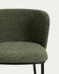 Sgabello Ciselia in shearling verde e acciaio nero altezza 75 cm