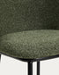 Sgabello Ciselia in shearling verde e acciaio nero altezza 75 cm