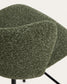 Sgabello Ciselia in shearling verde e acciaio nero altezza 75 cm