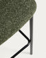 Sgabello Ciselia in shearling verde e acciaio nero altezza 75 cm