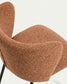 Sgabello Ciselia in ciniglia spessa terracotta e gambe in acciaio finitura nera 65 cm