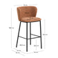 Sgabello Ciselia in ciniglia spessa terracotta e gambe in acciaio finitura nera 75 cm