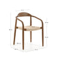 Sedia Nina in legno massello di acacia finitura noce e corda beige