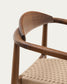 Sedia Nina in legno massello di acacia finitura noce e corda beige
