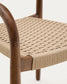 Sedia Nina in legno massello di acacia finitura noce e corda beige