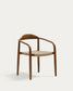 Sedia Nina in legno massello di acacia finitura noce e corda beige