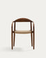 Sedia Nina in legno massello di acacia finitura noce e corda beige