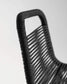 Sgabello Lambton in corda nera e acciaio finitura nera altezza 74 cm
