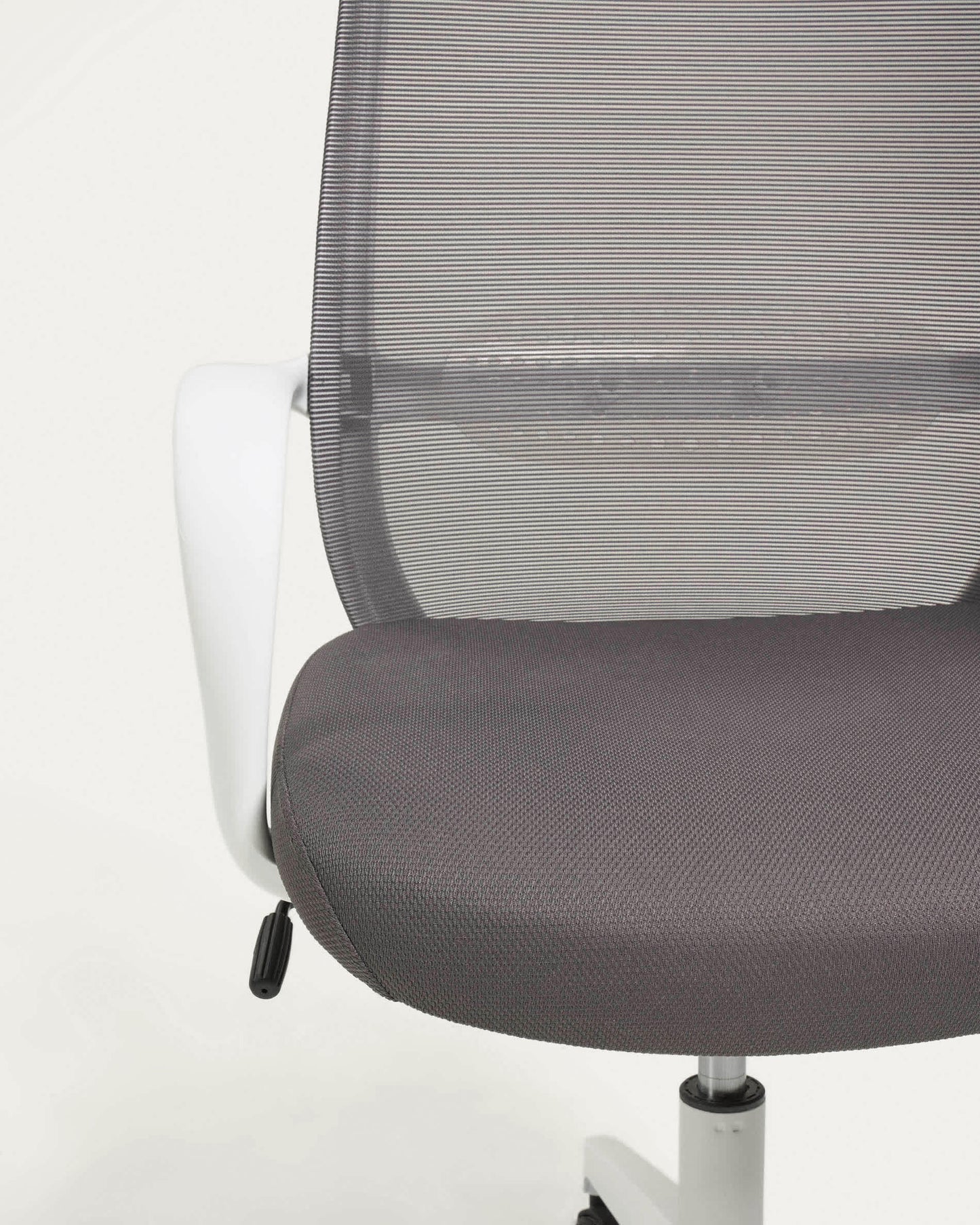 Sedia da scrivania Melva grigio e gambe in acciaio bianco