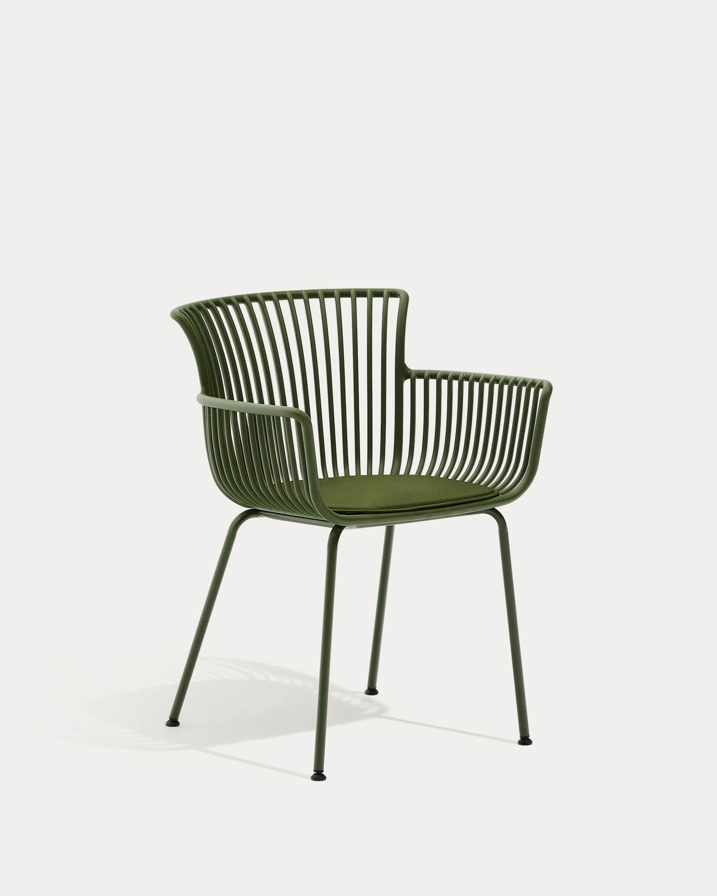 Sedia da esterno Surpika con gambe in acciaio verde